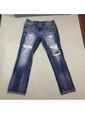 Salvage Jeans Mens 34x32 Anarchy Straight Distressed Relaxed Fit Grunge y2k